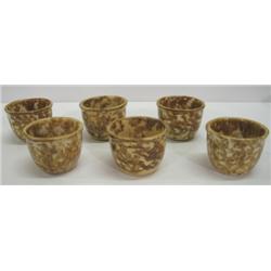 BROWN SPONGEWARE CUSTARD CUPS