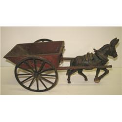 CAST IRON DONKEY & CART