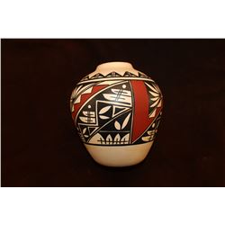 Marked J. Gonzalez Mex. Acoma Pot- 8.5"H X 7"W