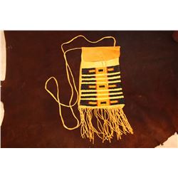 Beaded Sioux Pattern Fringed Possibles Bag- Made By Montana Artist Jim Thomason