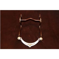 Marked Pierce Silver Overlaid Bit- Martinez Cheek Curb Mouth- Indian Head- Copper Steerhead