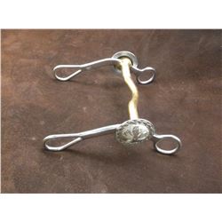 Marked CSC Bit- Silver Conchos- Short Shank With Oval Rein Ring- Copper Curb Mouth