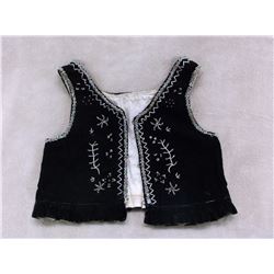 Vintage Iroquois Child's Vest - Hand Stitched With Glass Beads and Original Fastening Hooks- 1900's