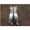 Image 1 : Marked Crockett Silver Overlaid Spurs- 5 Point Rowels- 1" Bands 1.5" Shanks