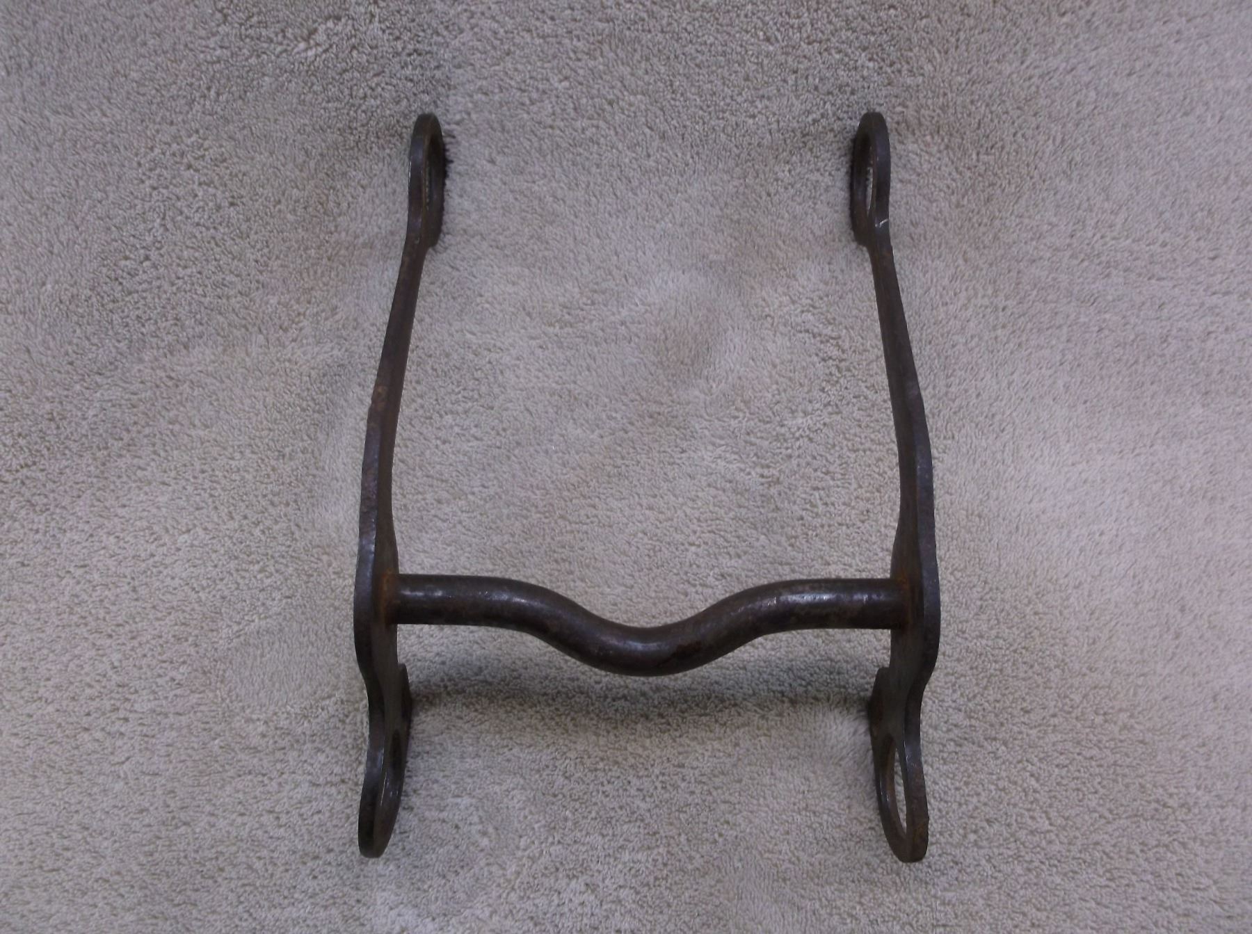 Marked Crockett Renalde Silver Inlaid Bit Long Shank Curb Mouth