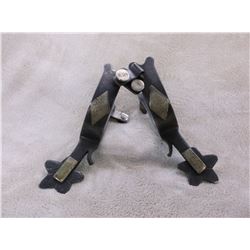 Marked Boone Silver Overlaid Spurs- Chap Guards- 5 Point Rowels- 1" Bands 2.62" Shanks