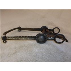 Unmarked Silver Inlaid Bit- Las Cruces Cheek Spade Mouth- Slobber Bar- Rein Chains Hangers