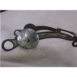 Marked Squashed M's Silver Inlaid Bit- California Cheek Halfbreed Mouth- Slobber Bar