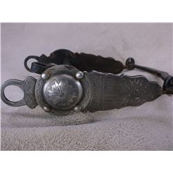 Unmarked Silver Overlaid Bit- Columbia Cheek Halfbreed Mouth- Slobber Bar- Rein Chain Hangers