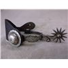 Image 3 : Unmarked GS Garcia Sliver Inlaid Spurs- Filigree- Barrel Chap Guards- Heel Chains- 12 Point Rowels