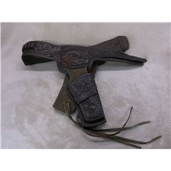 Tooled Double Gun Belt With Tie Downs- 12 Loops- 41"L X 3"W