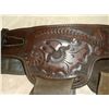 Image 6 : Tooled Double Gun Belt With Tie Downs- 12 Loops- 41"L X 3"W