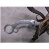 Image 10 : Antique Stamped Headstall- 8 Nickel Conchos- Marked Crockett Silver Overlaid Bit