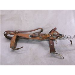 Antique Stamped Headstall- 8 Nickel Conchos- Marked Crockett Silver Overlaid Bit