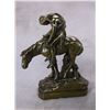 Image 5 : Pompeian Bronze End of Trail Bookends- #147- 8"H X 5.25"L X 2.5" D