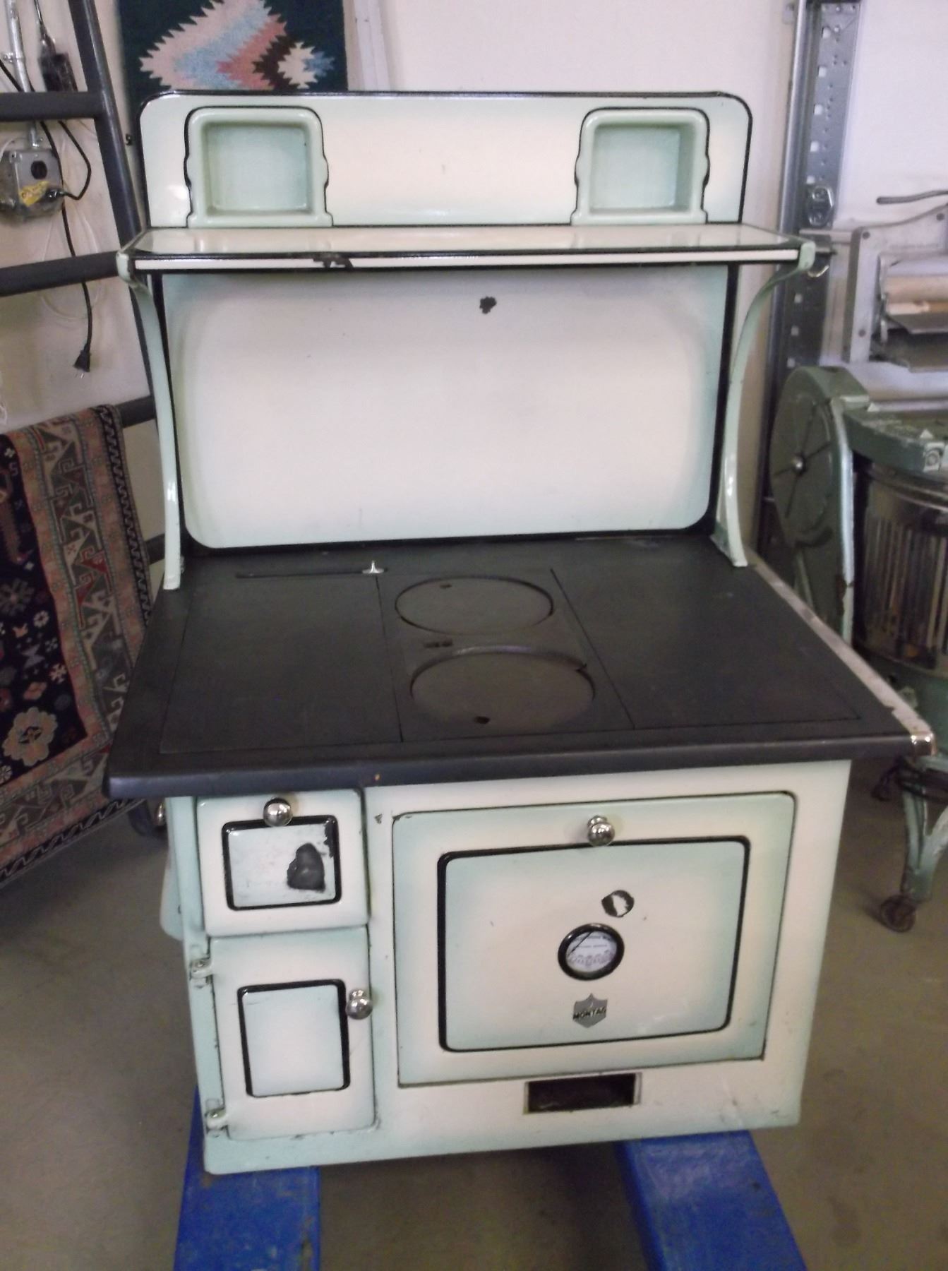 Small Montag Wood Cook Stove 46"H X 34"W X 26"D