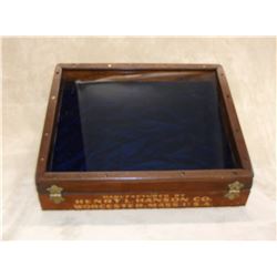 Marked Manufactured By Henry L Hanson Co. Worcester, Mass USA Display Case- 14"W X 8.5"H X 18"D