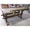 Image 1 : Primitive Work Bench- 2 Wooden Vices- 80"L X 32.5"W X 32.5"H