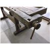 Image 3 : Primitive Work Bench- 2 Wooden Vices- 80"L X 32.5"W X 32.5"H