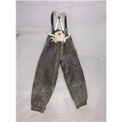 US Air Force Leather Bombardier Pants With Suspenders