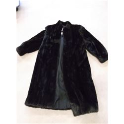 Black Ranch Mink Coat- Anthony's Furs- Pockets- 49"L