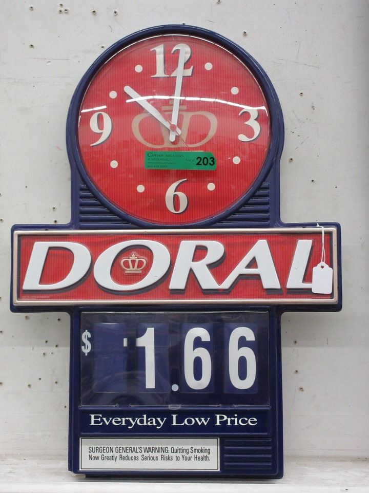 Vintage Doral Cigarette Advertising Clock
