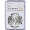 Image 1 : 1923-S $1 Peace Silver Dollar Coin NGC MS64