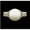 Image 1 : David Yurman .925 Silver 0.40 ctw Diamond and Pearl Ring