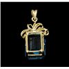 Image 2 : 14KT Yellow Gold 15.00 ctw Blue Topaz Pendant