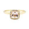 Image 2 : 14KT Yellow Gold 0.85 ctw Morganite and Diamond Ring