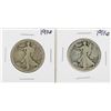Image 1 : Lot of (2) 1916 Walking Liberty Half Dollar Silver Coins