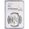 Image 1 : 1927-S $1 Peace Silver Dollar Coin NGC MS62