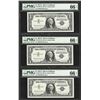 Image 1 : Lot of (3) 1957A $1 Silver Certificate Notes Fr.1620 PMG Gem Uncirculated 66EPQ