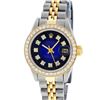 Image 2 : Rolex Ladies Two Tone 14K Blue Vignette VS Diamond Datejust Wristwatch