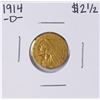 Image 1 : 1914-D $2 1/2 Indian Head Quarter Eagle Gold Coin