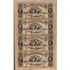 Image 1 : Uncut Sheet of 1800's $5 Canal Bank Obsolete Notes