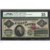 Image 1 : 1862 $2 Legal Tender Note Fr.41 PMG Choice Very Fine 35