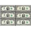 Image 1 : Lot of (6) 1976 $2 Federal Reserve STAR Notes