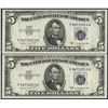 Image 1 : Lot of (2) Consecutive 1953B $5 Silver Certificate Notes Gem Uncirculated