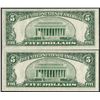 Image 2 : Lot of (2) Consecutive 1953B $5 Silver Certificate Notes Gem Uncirculated