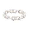 Image 1 : 14KT White Gold 0.15 ctw Diamond Floral Motif Eternity Ring