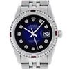 Image 1 : Rolex Men's Stainless Steel Blue Vignette Datejust Wristwatch w/ Diamond & Ruby