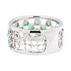 Image 3 : 18KT White Gold 0.57 ctw Emerald and Diamond Band