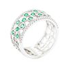 Image 4 : 18KT White Gold 0.57 ctw Emerald and Diamond Band