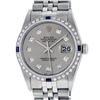 Image 2 : Rolex Men's Stainless Steel Gray Diamond & Sapphire 36MM Datejust Wristwatch