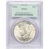 Image 1 : 1935 $1 Peace Silver Dollar Coin PCGS MS62