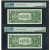 Image 2 : Lot of (2) Consecutive 1957 $1 Silver Certificate STAR Notes PMG Choice Uncircul