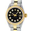 Image 1 : Rolex Ladies Two Tone 14K Black Diamond 26MM Datejust Wristwatch