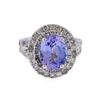 Image 1 : 14KT White Gold 3.43 ctw Tanzanite and Diamond Ring