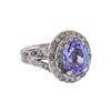 Image 2 : 14KT White Gold 3.43 ctw Tanzanite and Diamond Ring